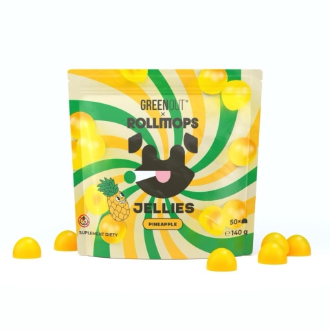 GREEN OUT X ROLLMOPS ŻELKI KONOPNE CBD JELLIES PINEAPPLE