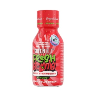 GREEN OUT SHOT KONOPNY CBD FRESH BOMB SWEET STRAWBERRY STRONG+