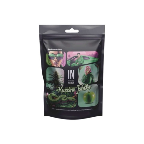 INFUSED NATION ŻELKI KONOPNE CBD KWAŚNE JABŁKO